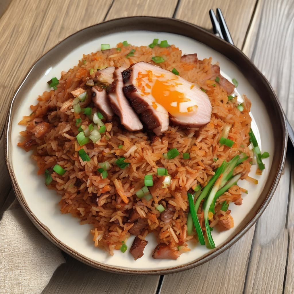 Kimchi Fried Rice with Pork