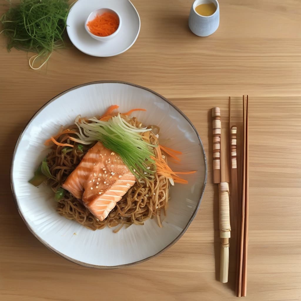 Salmon Yakisoba Noodles