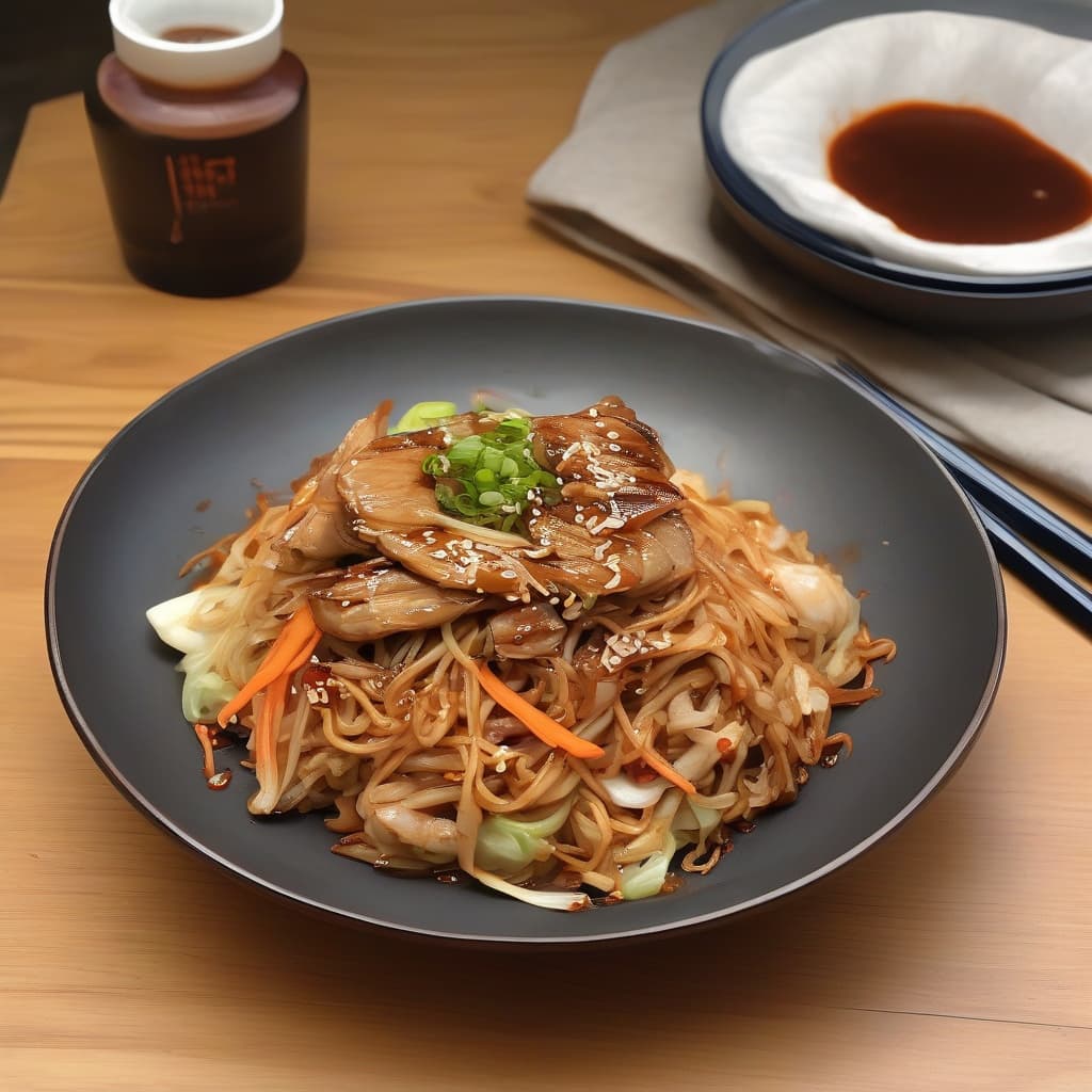 Special Spicy Chicken Yakisoba Noodles