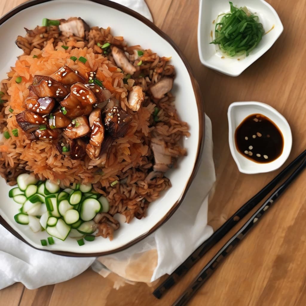 Kimchi Fried Rice with Chicken
